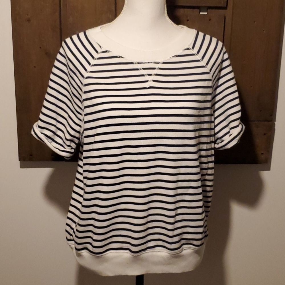 COPY - Aerie Navy and White Striped Shirt